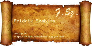Fridrik Szabina névjegykártya