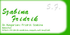 szabina fridrik business card